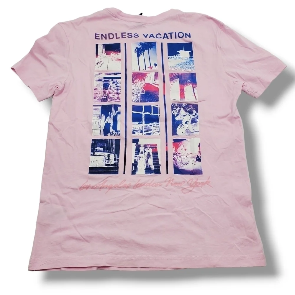 H&M Divided "Endless Vacation" Pink & Blue T-shirt - Picture 6 of 7